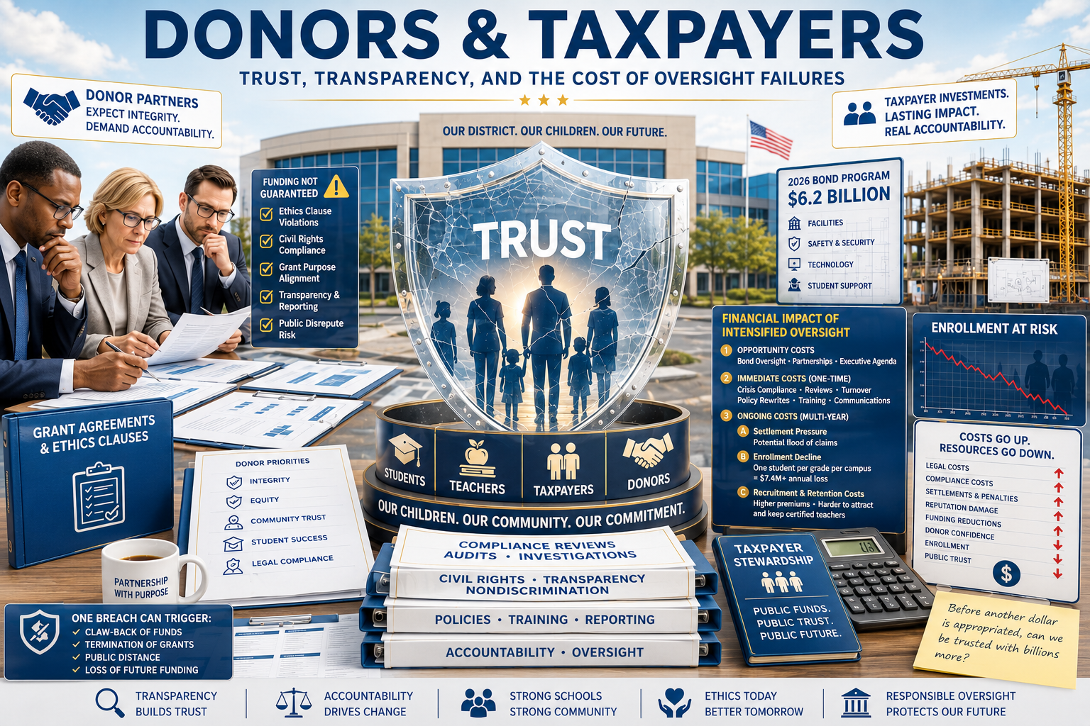 Donors & Taxpayers — banner illustration